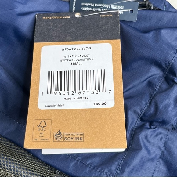 The North Face NWT Women’s TNF X Windbreaker Jacket in Blue/Black/Green Size S - Picture 15 of 15